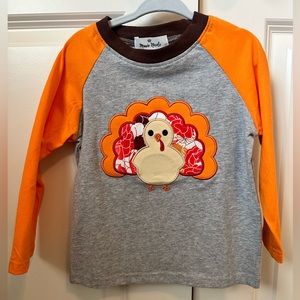 NWT Marie Nicole kids XS Turkey long sleeve shirt Thanksgiving